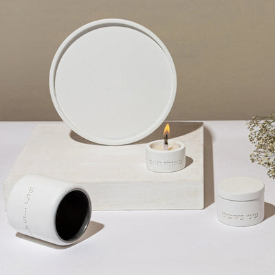 סט הבדלה ייחודי לגבר מבטון טבעי בגימור נקי – דגם Luxe 