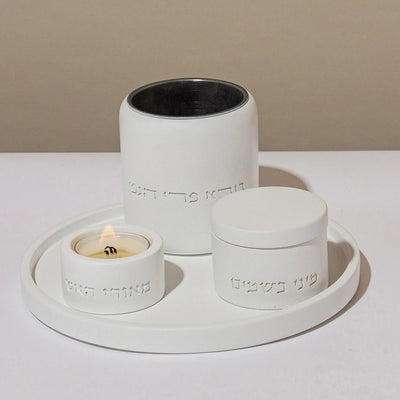 סט הבדלה ייחודי לגבר מבטון טבעי בגימור נקי – דגם Luxe 