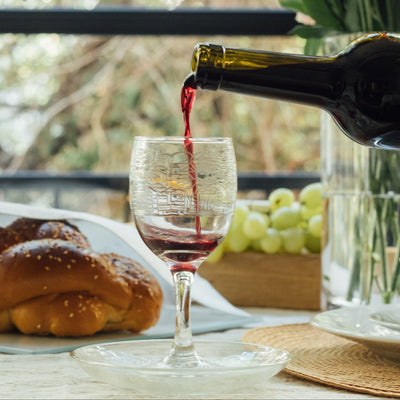 כוס קידוש יוקרתית מזכוכית על רקע ירושלים - מודל Glass & Gold (Copy)  כסף