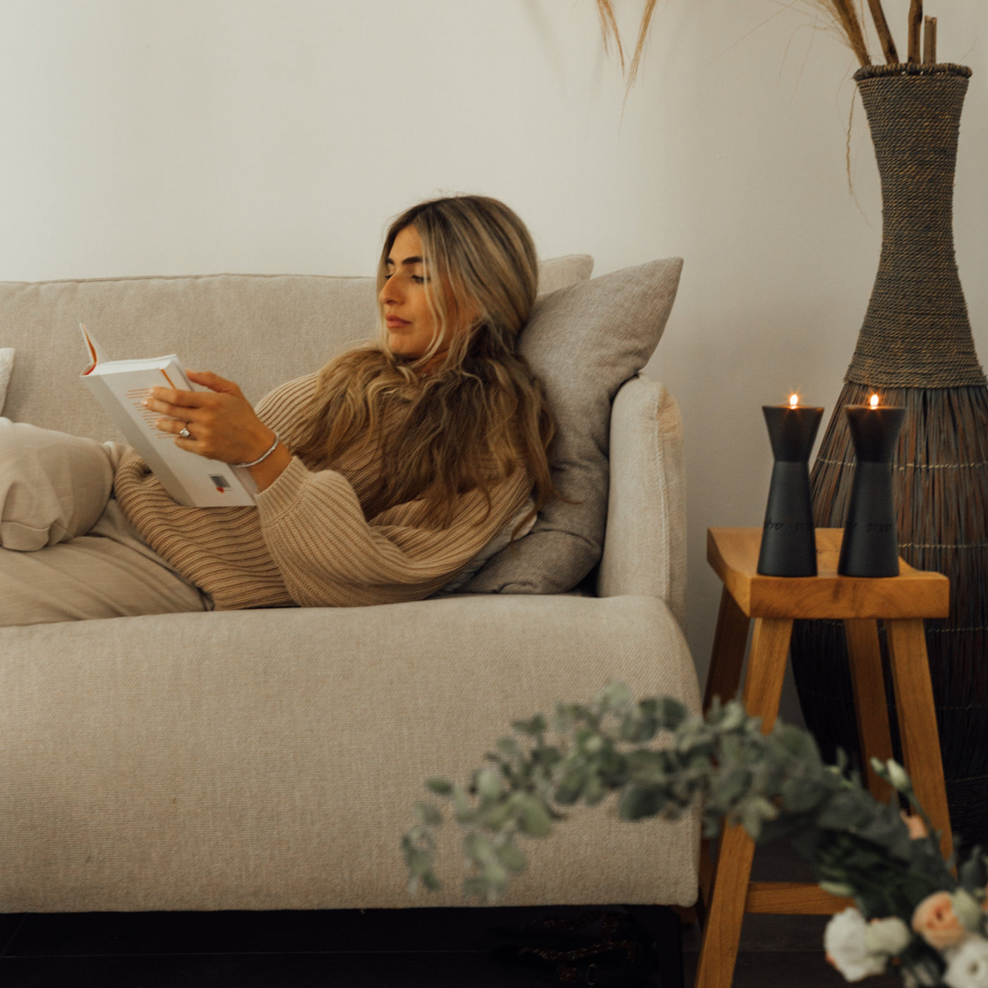 פמוטים אלגנטיים ויוקרתיים לשבת עם חריטה – דגם Aura (Copy) 