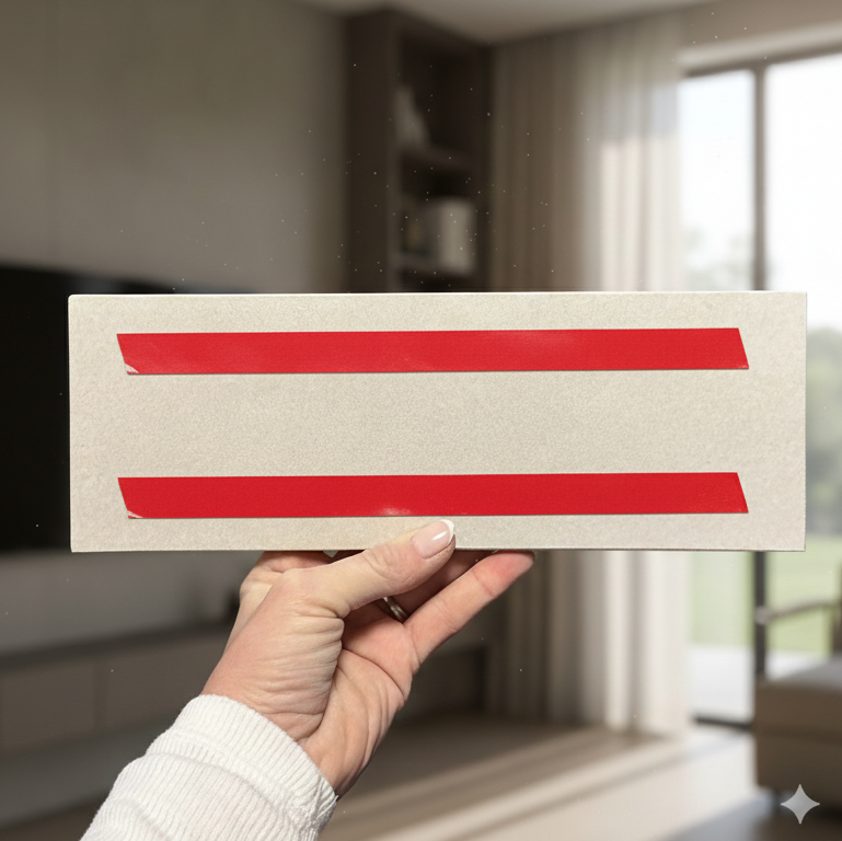 שלט כניסה בעיצוב אישי מבטון נקי בצבע בז עם חריטה - דגם Sandy 