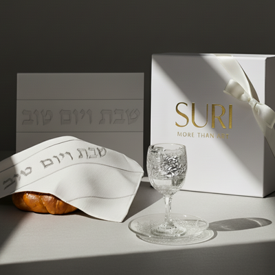 סט לשבת בעיצוב יוקרתי, מנימליסטי ועל זמני- דגם Silver Spark 