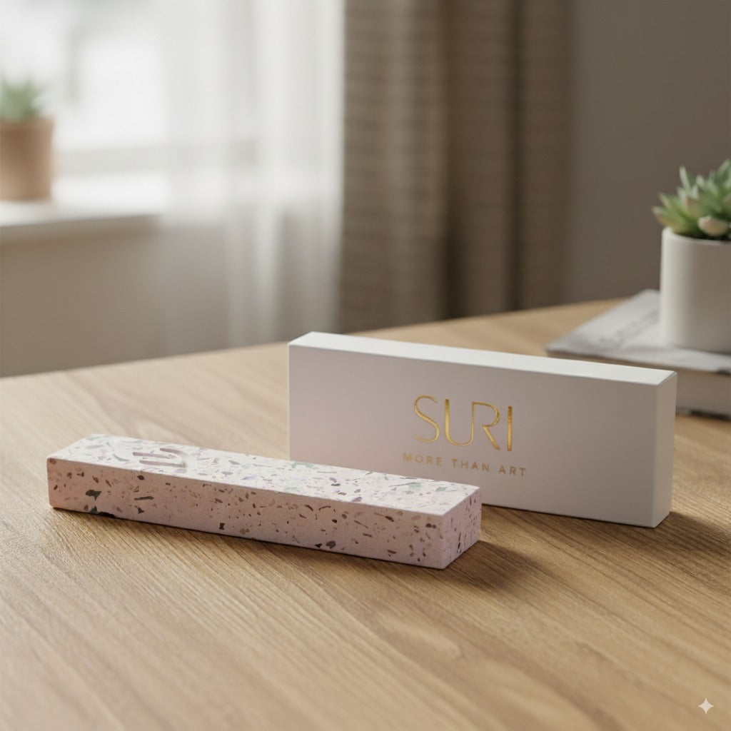 בית מזוזה מודרני משיש עשיר בצבעים אלגנטיים - דגם Street  מידה XL - אורך 18 ס"מ (מתאים לקלף 15 ס"מ) / טרצו א