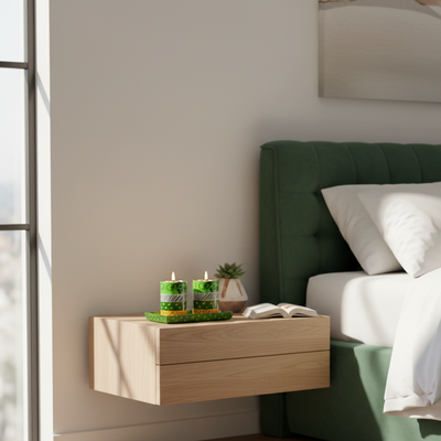 פמוטים צבעוניים בעבודת יד עם מגש – נגיעה של אור עם הרבה סטייל - דגם Glows 