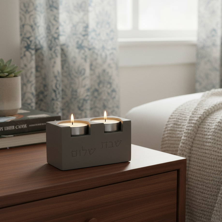 סט פמוטים לשבת בעיצוב מודרני – דגם Cube 