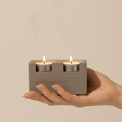 סט פמוטים לשבת בעיצוב מודרני – דגם Cube  אפור