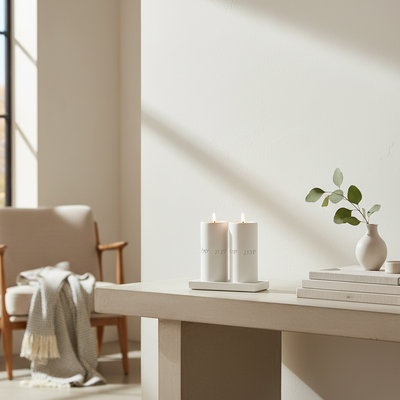 זוג פמוטים לשבת מבטון נקי בגוונים קלאסיים - דגם Concrete Flow 