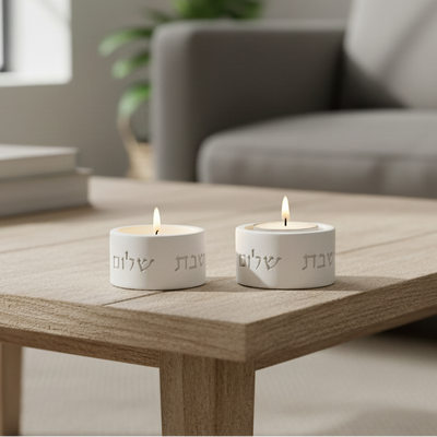 זוג פמוטים לשבת מבטון נקי בגוונים קלאסיים - דגם Concrete Flow 