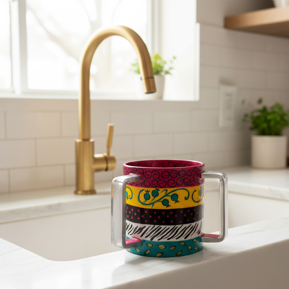 נטלה בעבודת יד עם טאצ' מודרני – טהרה באור עדין – דגם Liquid Light 