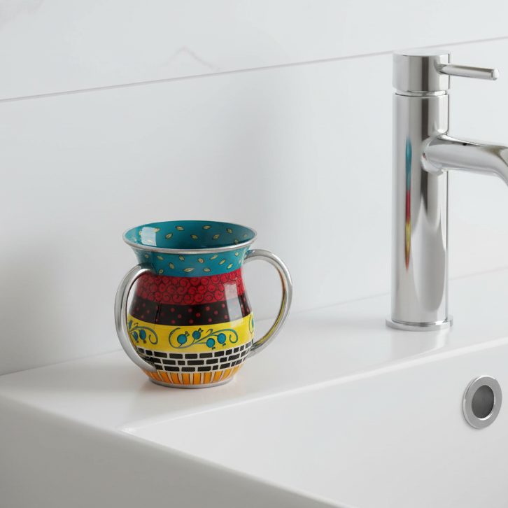 נטלת ידיים בעבודת יד עם טאץ’ עיצובי – יציקת אלומיניום בציפוי אמייל מרהיב – דגם Clearance 