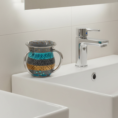 נטלת ידיים בעבודת יד עם טאץ’ עיצובי – יציקת אלומיניום בציפוי אמייל מרהיב – דגם Clearance 