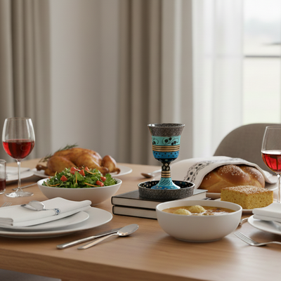 גביע קידוש יוקרתי ומודרני בעיצוב מיוחד – עבודת יד בצבעי אמייל על אלומיניום יצוק כולל תחתית – דגם Premium Curved 