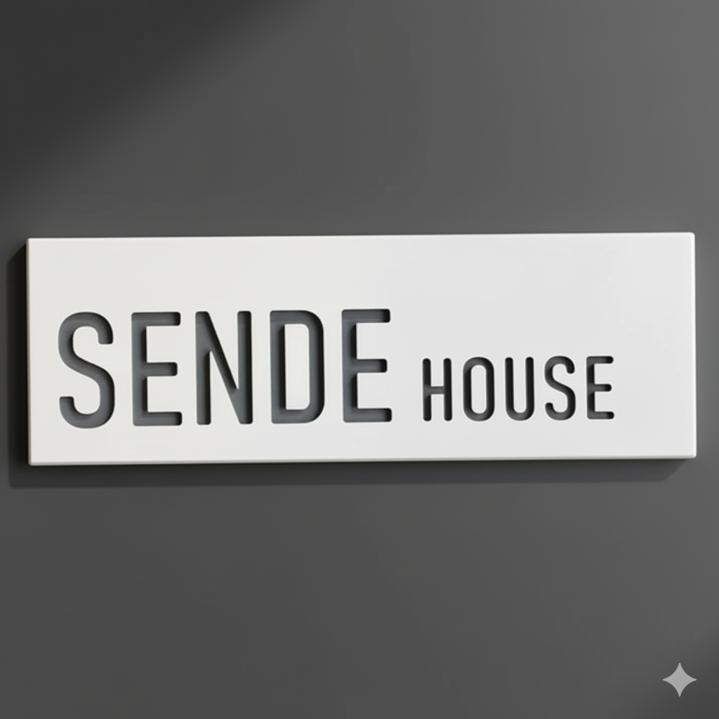 שלט בעיצוב אישי לדלת עם שמות לחריטה מבטון בצבע לבן נקי - דגם Snow 