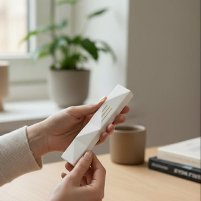 מזוזה מעוצבת לבית ולדלת כניסה בצבעים עשירים עם ש זהב - דגם Wave 