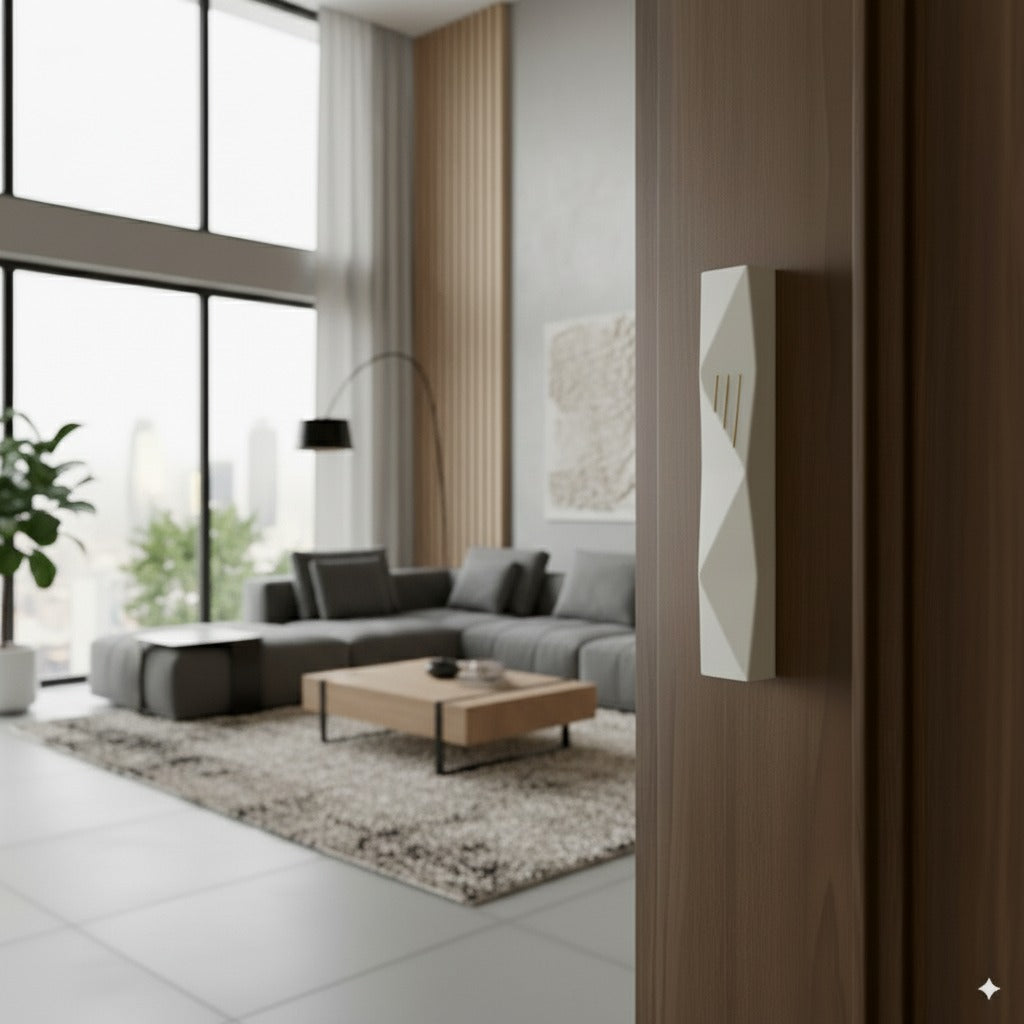 מזוזה מעוצבת לבית ולדלת כניסה בצבעים עשירים עם ש זהב - דגם Wave 