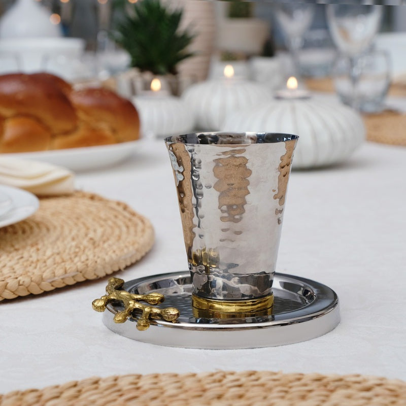 Gold Olive Branch Kiddush Cup - SURI